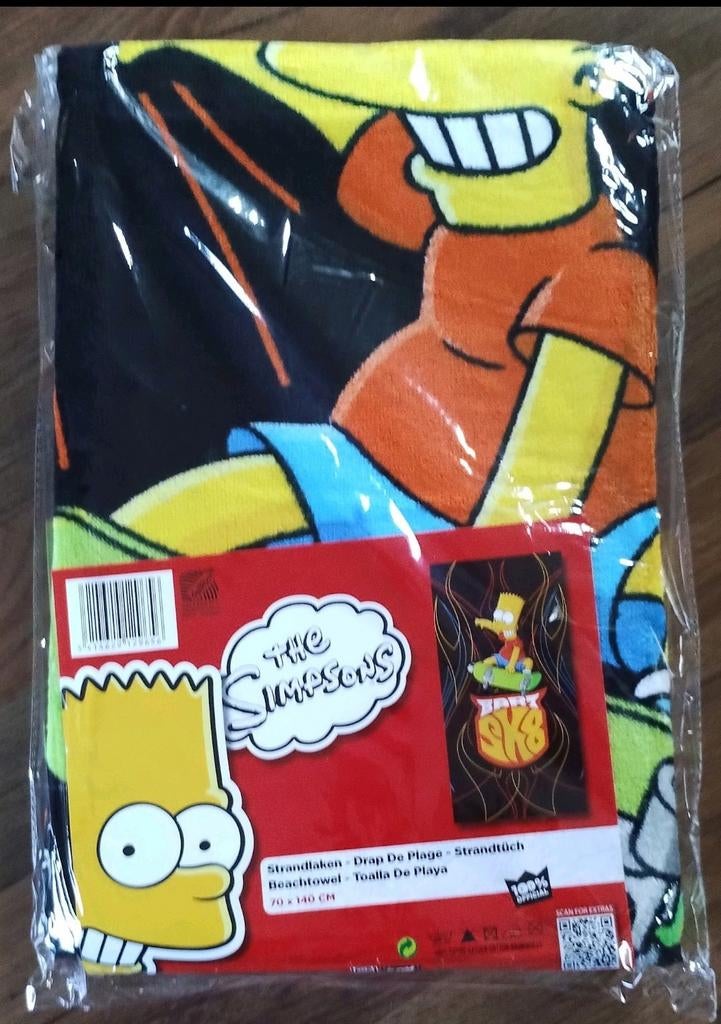 Nieuw The Simpsons Bart Skateboard Strandlaken 70x140cm, Verzenden