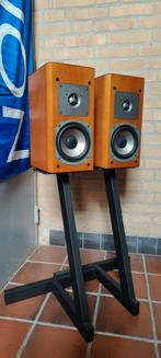 Quadral Ascent 250 Kersen - Luidsprekers inclusief stands., Zo goed als nieuw, 120 watt of meer, Front, Rear of Stereo speakers