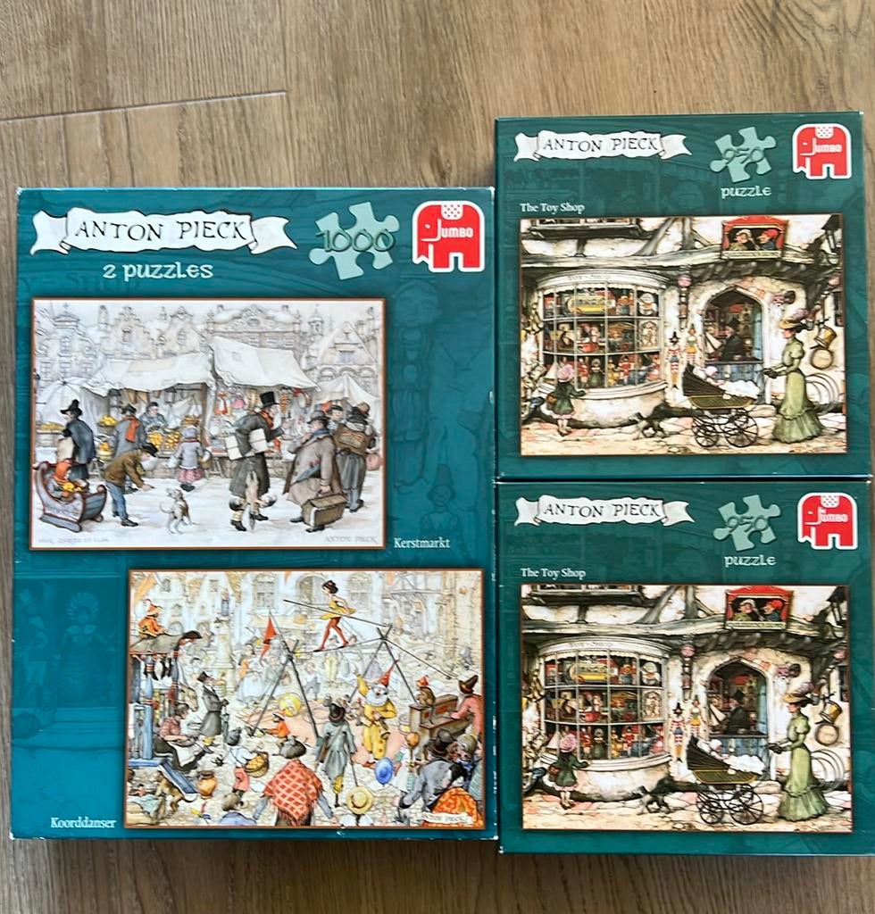 Anton Pieck puzzels 1000 en 950 stukjes, Ophalen of Verzenden, 500 t/m 1500 stukjes, Zo goed als nieuw, Legpuzzel