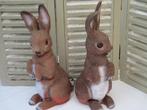 2 Hazenbeelden van Polyresin Jaren 60,v.a 45,00e, Ophalen of Verzenden, Gebruikt, Dier