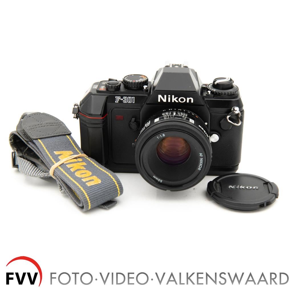 Nikon F301 +AF Nikkor f/1.8-50 mm, Gebruikt, Spiegelreflex, Ophalen of Verzenden, Xxx