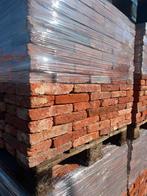 UNIEK! 140M2 antieke handvorm vechtformaat steen 21 x 4 rood, Ophalen, Zo goed als nieuw, Bakstenen