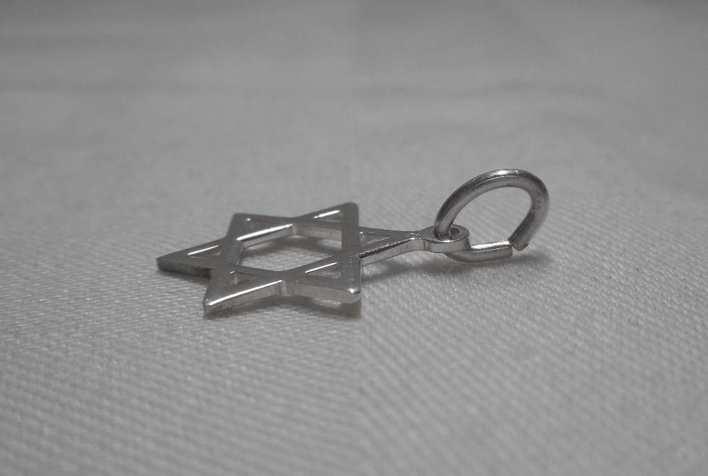 Zilveren hangertje David ster nr.1795, Verzenden, Zo goed als nieuw, Kruis of Symbool, Zilver
