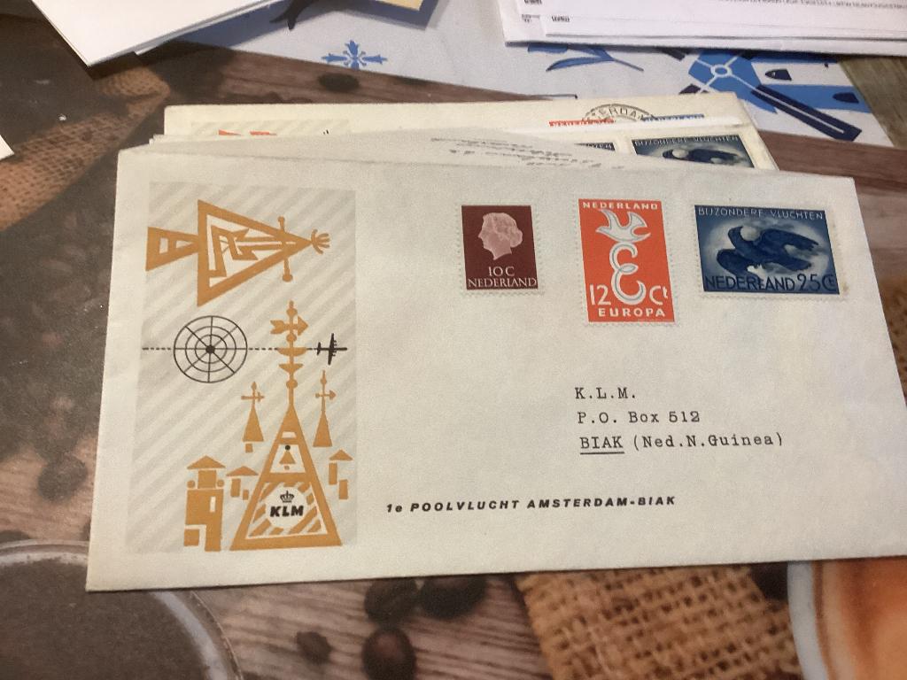 No9830 KLM Amsterdam Biak niet gestempeld Heb ook van, Ophalen, Onbeschreven, Nederland