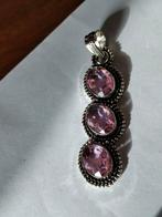 Zilveren hanger met roze topaas, Overige voorstellingen, Verzenden, Nieuw, Roze