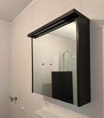 Spiegelkastje donker hout badkamer, Ophalen, Spiegelkast, 50 tot 100 cm, Zo goed als nieuw