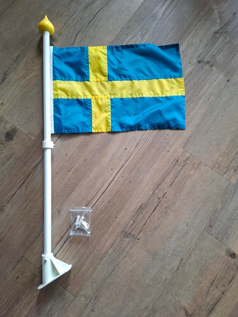 NIEUW!!!!    zweeds vlaggetje voor aan huis, Ophalen of Verzenden, Nieuw