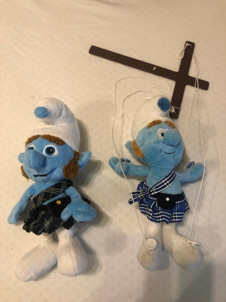Schotse smurfen pluche, Ophalen of Verzenden, Zo goed als nieuw, Overige Smurfen, Poppetje, Figuurtje of Knuffel