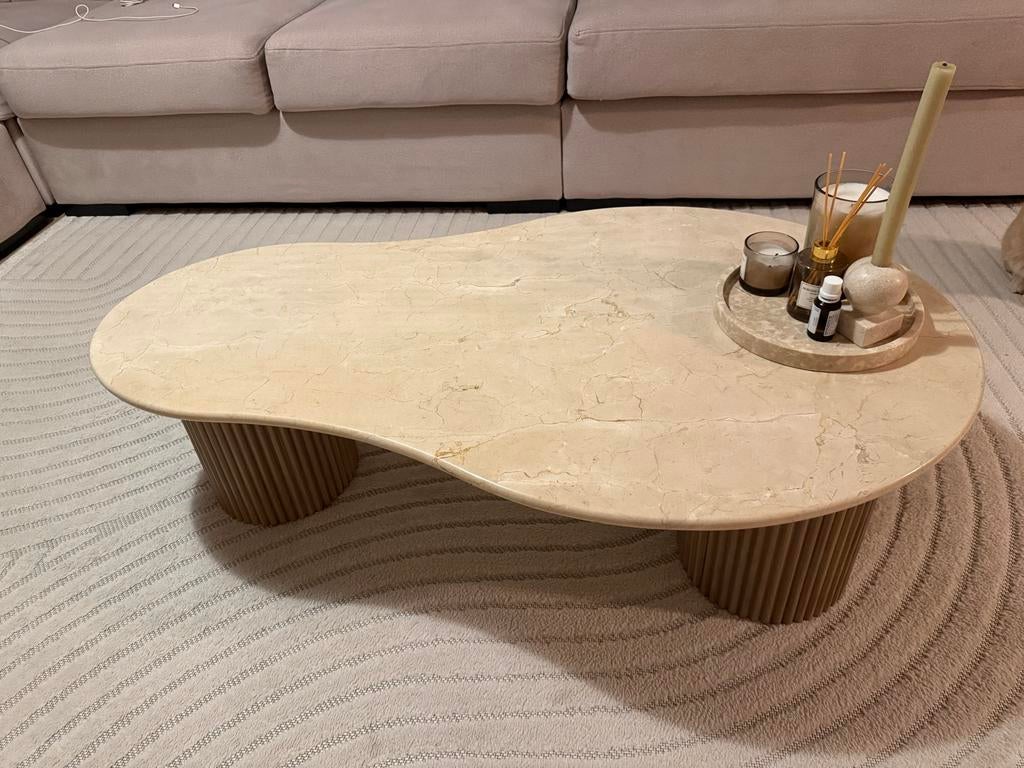 Unieke marmer Salontafel met Organische Vorm, Ophalen, Overige materialen, 100 tot 150 cm, 50 tot 100 cm