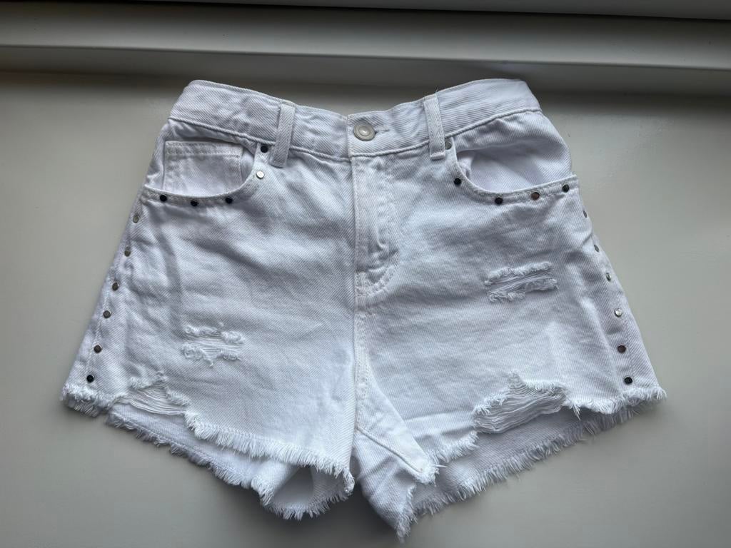 Korte broek jeans wit Zara maat 140, Ophalen of Verzenden, Zo goed als nieuw, Meisje, Broek