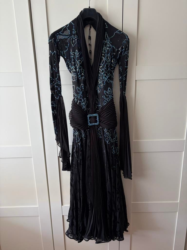 Vintage DePaolis Ballroom Dansjurk Maat S, Overige typen, Zwart, Ophalen of Verzenden, Maat 36 (S)