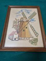 Geborduurd schilderij molen in houten lijst, Ophalen of Verzenden, 'T Olde Gre-j, Info@toldegrej.nl, Endepoelstraat 20f Didam