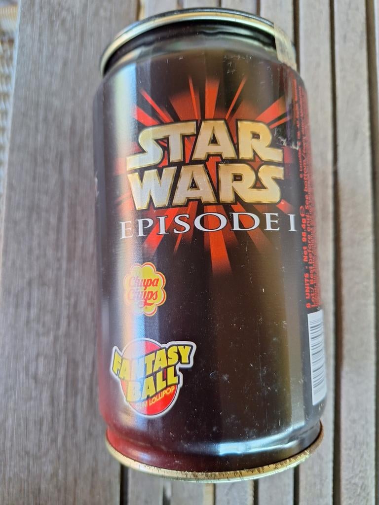 Chupa Chups Star Wars Episode I Blikje - Verzamelobject, Verzamelen, Star Wars, Ophalen of Verzenden, Gebruikt, Gebruiksvoorwerp