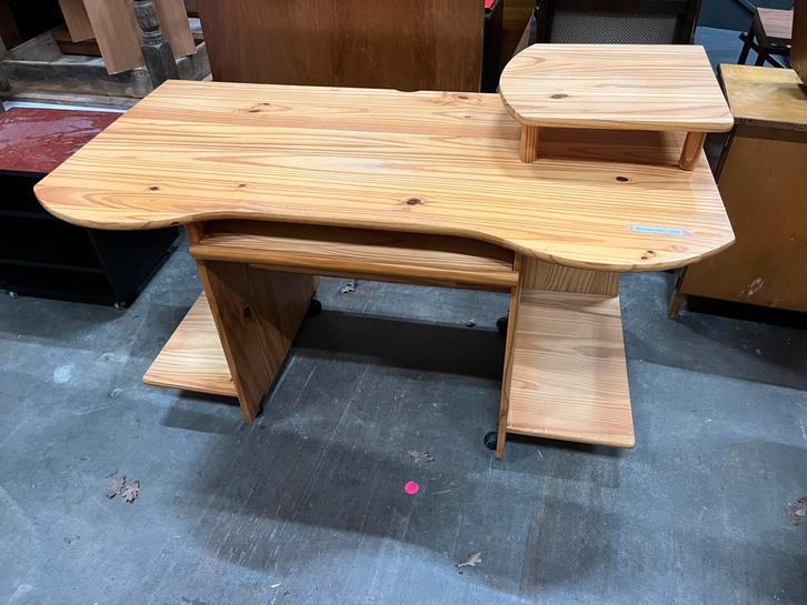 Massief Grenen Bureau op wielen WD-028 Marktplaats nr 239, Huis en Inrichting, Bureaus, Gebruikt, Ophalen