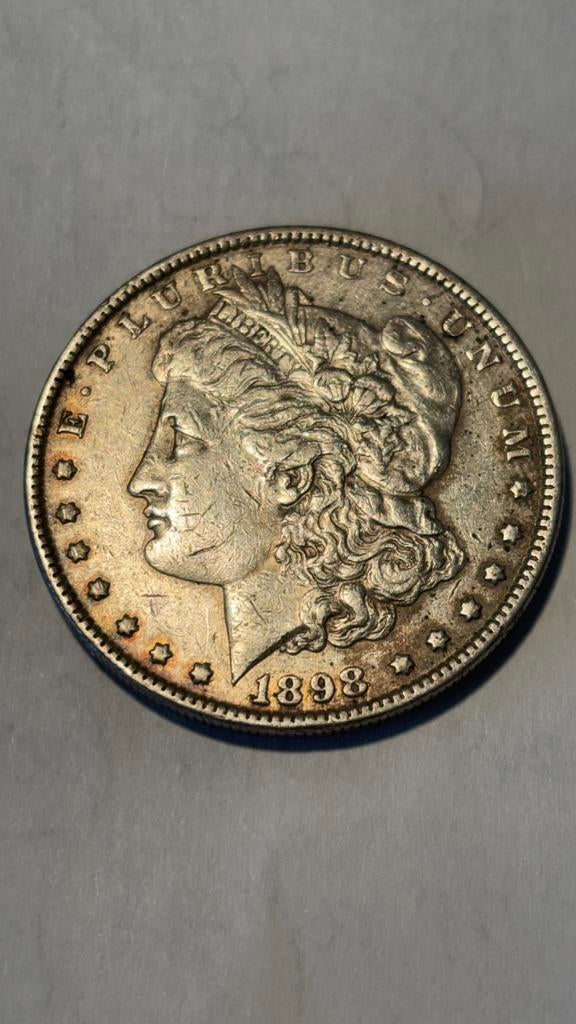 Morgan dollar 1898, Postzegels en Munten, Munten | Amerika, Ophalen of Verzenden, Noord-Amerika