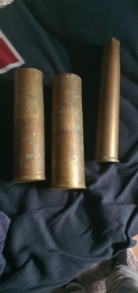 3 WO2 hulzen - Diverse kalibers uit de Tweede Wereldoorlog, Ophalen of Verzenden, Overige soorten, Overige gebieden, Hulzen of Bodemvondsten