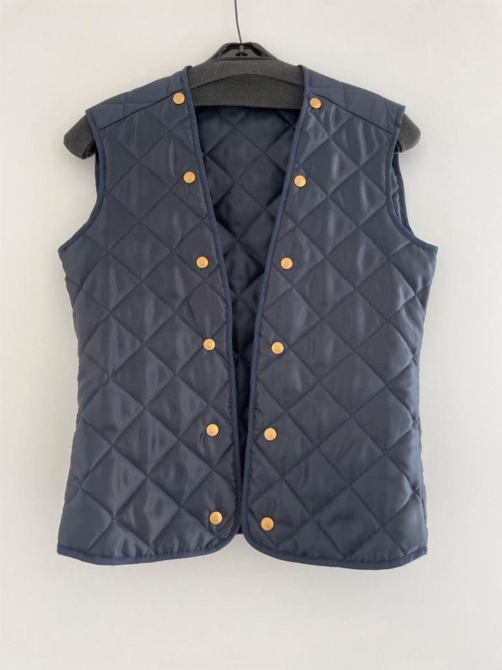 Nieuw: gewatteerd donkerblauw vestje van Balmain - maat 36, Kleding | Dames, Truien en Vesten, Nieuw, Maat 36 (S), Blauw, Verzenden