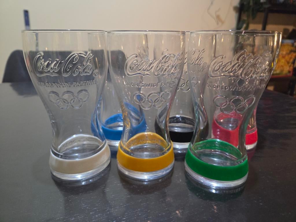 7 Coca-Cola Olympische Spelen glazen, Ophalen of Verzenden, Frisdrankglas
