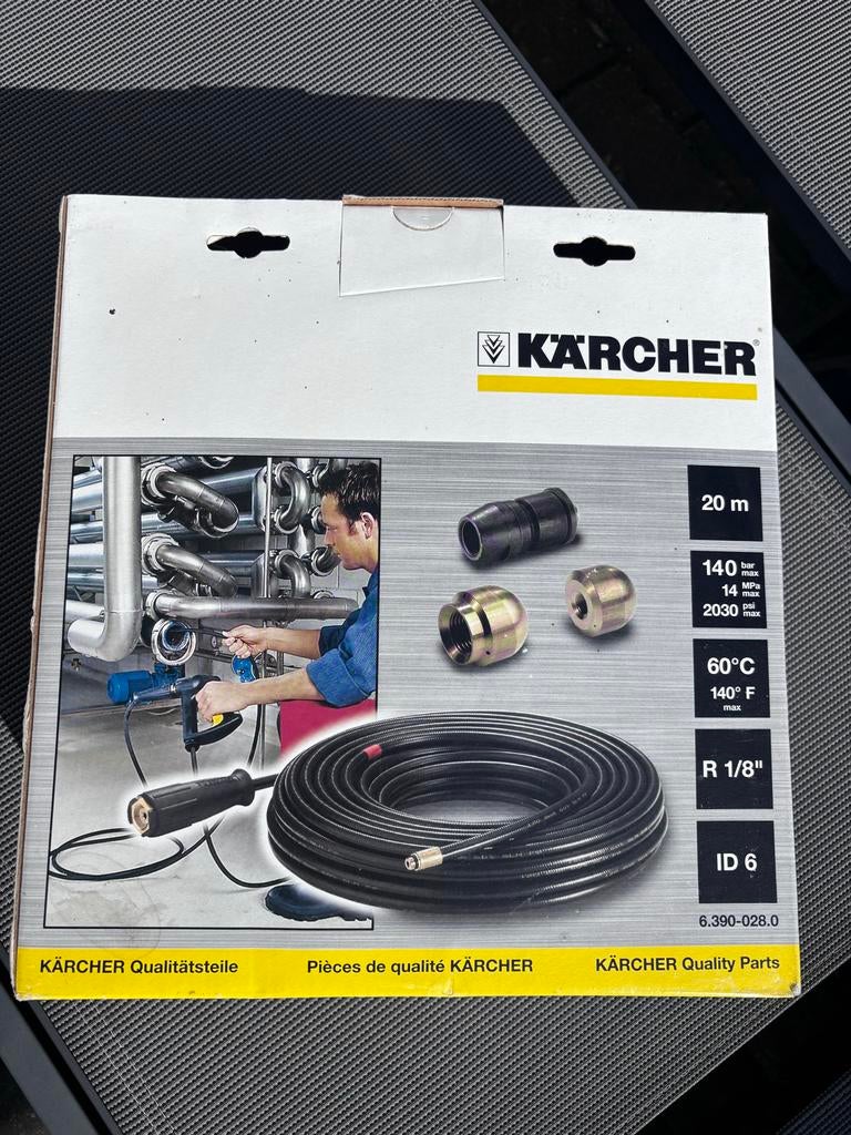 Karcher Ontstoppingsslang 20m voor hogedrukreiniger, Ophalen of Verzenden, Nieuw