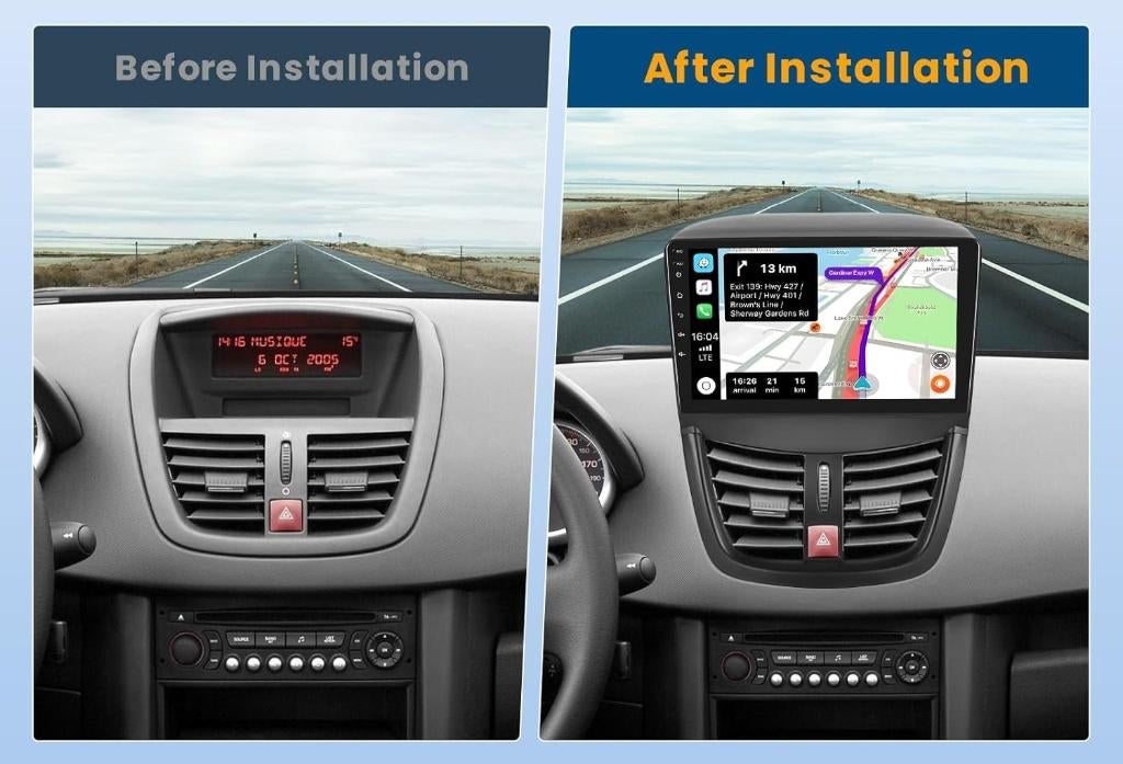 Apple carplay Radio navigatie peugeot 207 2009 android 15, Oberonweg 262 3208pg, Nieuw, Ophalen of Verzenden, Dynavin