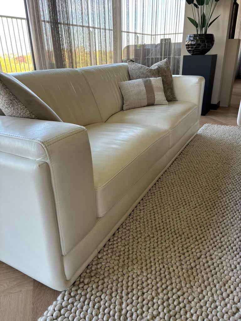Bankstel met loveseat, Huis en Inrichting, Banken | Bankstellen, Ophalen, Minder dan 75 cm, Leer, Zo goed als nieuw