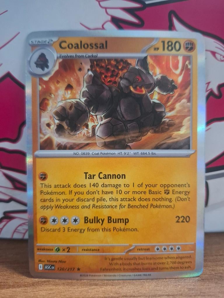 Pokemon Coalossal ASC 120/217 holo, Ophalen of Verzenden, Nieuw, Losse kaart