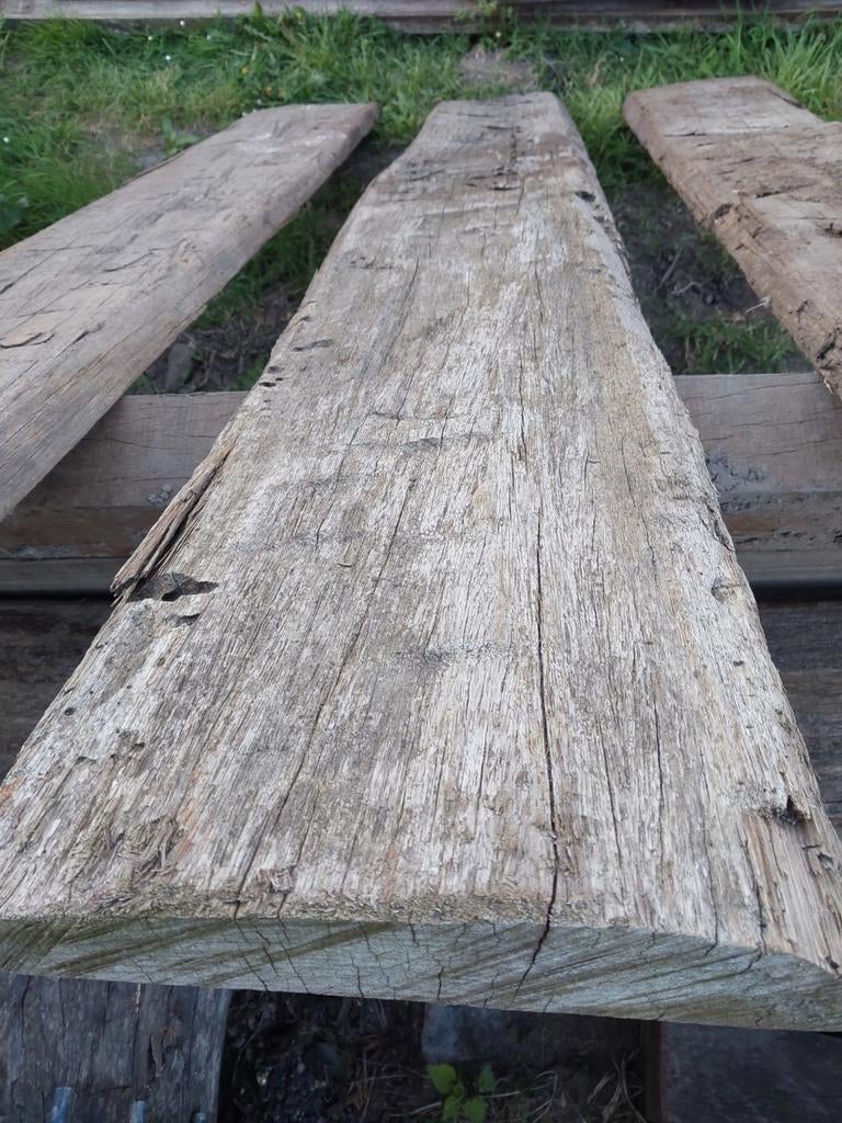 boomstamplanken voor hek, Ophalen, IJzer