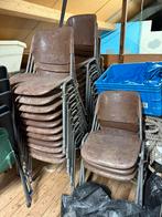 Partij bruine stapel stoelen - Gebruikt, Huis en Inrichting, Stoelen, Ophalen, Gebruikt, Bruin, Metaal