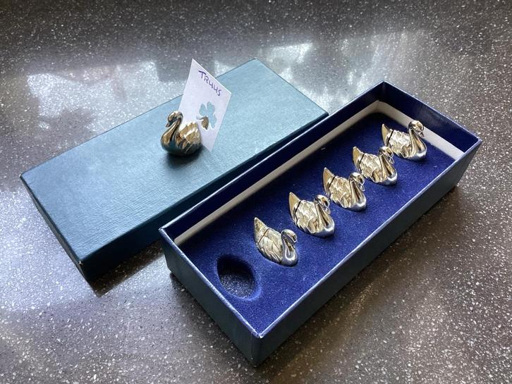 Set van 6 zwanen naamkaart houdertjes in originele doos, Huis en Inrichting, Keuken | Servies, Zo goed als nieuw, Overige typen