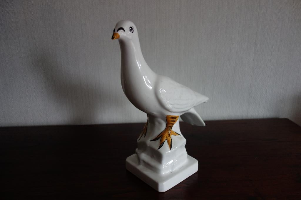 Beeld witte duif porselein, Ophalen of Verzenden, Zo goed als nieuw, Dier