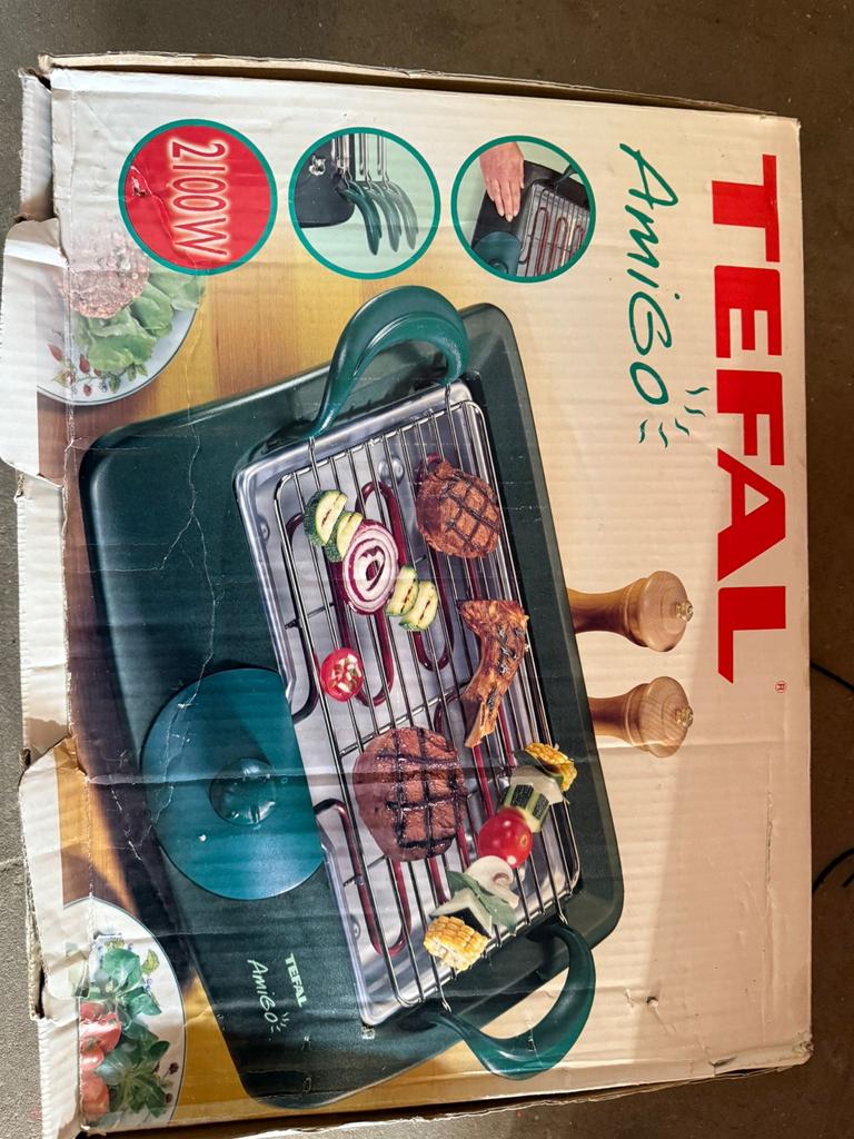 Tefal Amigo Elektrische Barbecue 2100W, Ophalen of Verzenden, Gebruikt