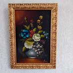 Vintage schilderij op doek in mooie lijst, Ophalen of Verzenden