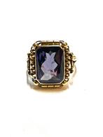 14k gouden ring met een amethist, -, 19 tot 20, -, Ophalen of Verzenden