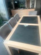 Tafel whitewash met leisteen, Huis en Inrichting, Tafels | Eettafels, Ophalen, Gebruikt, 200 cm of meer, 50 tot 100 cm