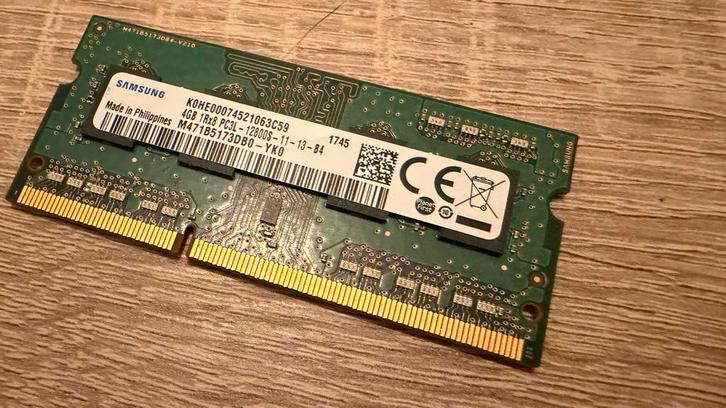 Samsung 4GB PC3L-12800S DDR 3, Computers en Software, RAM geheugen, Zo goed als nieuw, Laptop, DDR3, Ophalen of Verzenden