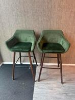 Barkrukken velvet groen, 2 krukken, Ophalen, Zo goed als nieuw, 60 tot 90 cm