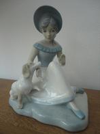 Prachtig beeld meisje + hond. Rex Valencia Spaans porselein, Ophalen of Verzenden