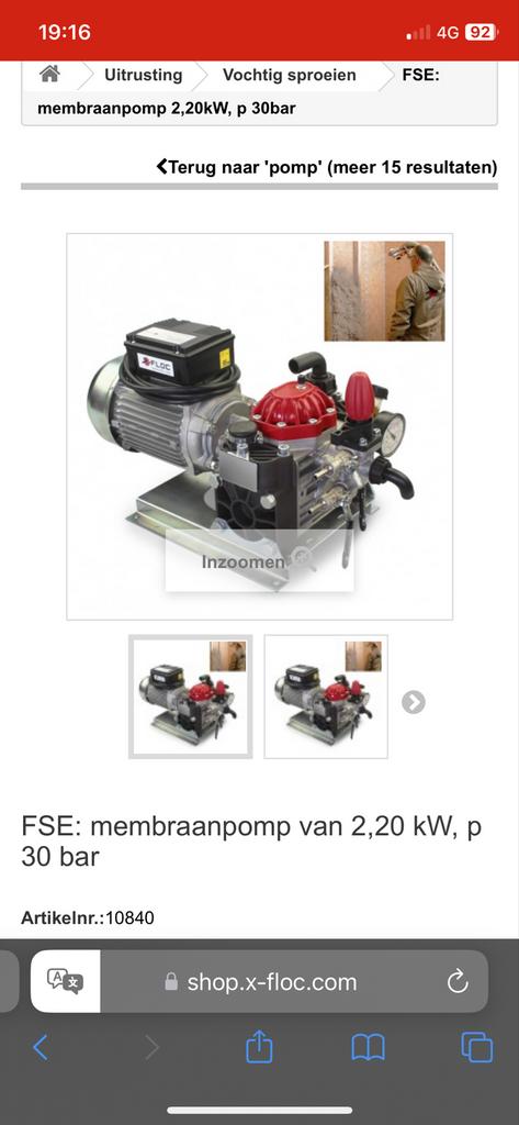 Xfloc membraanpomp met hogedrukslang, Overige materialen, Nieuw, 15 m² of meer, Ophalen