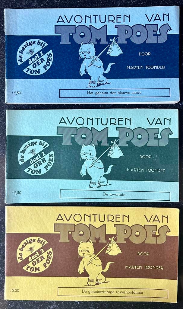 !e dr. - Marten Toonder - De avonturen van Tom Poes -3 stuks, Meerdere stripboeken, Ophalen of Verzenden, Zo goed als nieuw, Marten Toonder