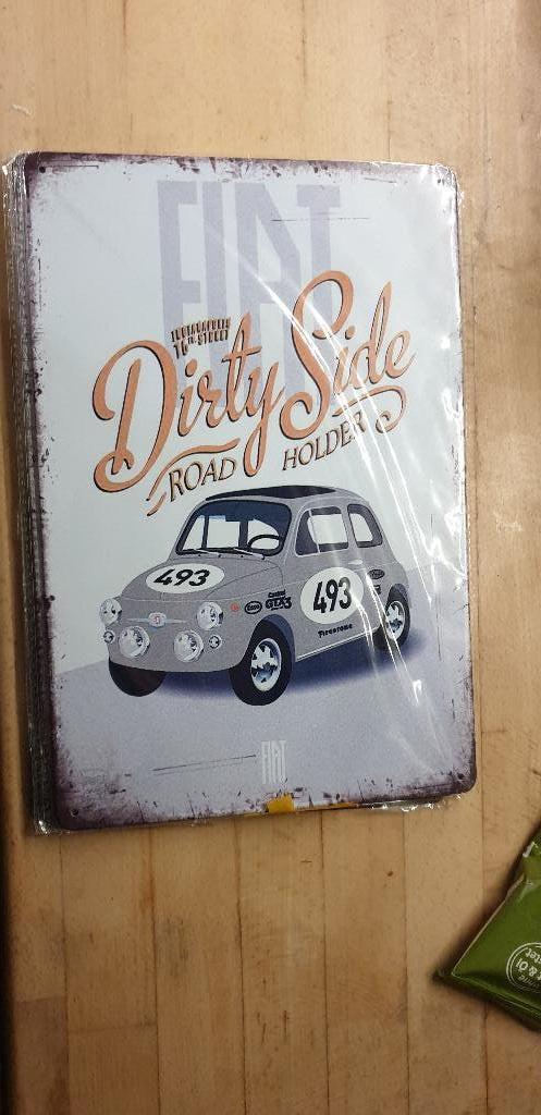 fiat 500 metalen plaat bord reclame keuze uit 3 modellen, Ophalen of Verzenden, Nieuw
