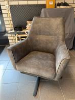 Draai fauteuil antraciet leen bakker nilesto, Huis en Inrichting, Fauteuils, Ophalen, 75 tot 100 cm, Zo goed als nieuw, Stof