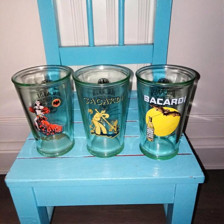 Bacardi glazen s.e. 150 Years 3 stuks, Verzamelen, Glas en Borrelglaasjes, Zo goed als nieuw, Overige typen, Ophalen