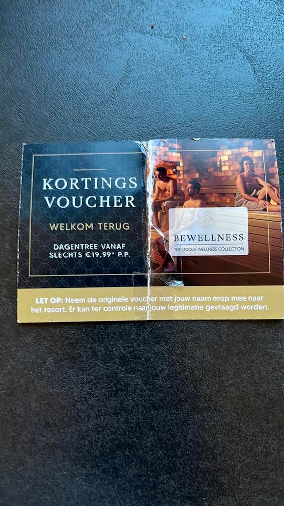 Kortingsvoucher sauna, Tickets en Kaartjes, Kortingen en Cadeaubonnen, Twee personen, Kortingsbon, Spa of Sauna