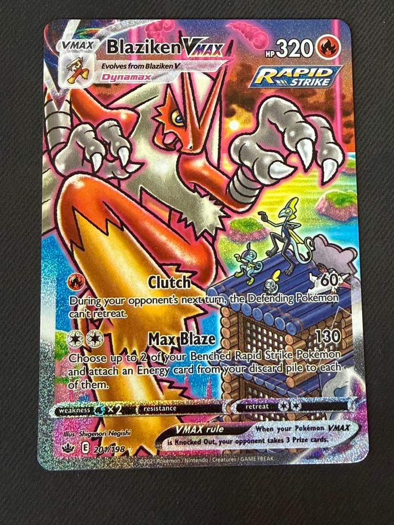 Blaziken VMAX Alt Art Chilling Reign Pokémon kaart, Ophalen of Verzenden, Nieuw, Losse kaart, Foil