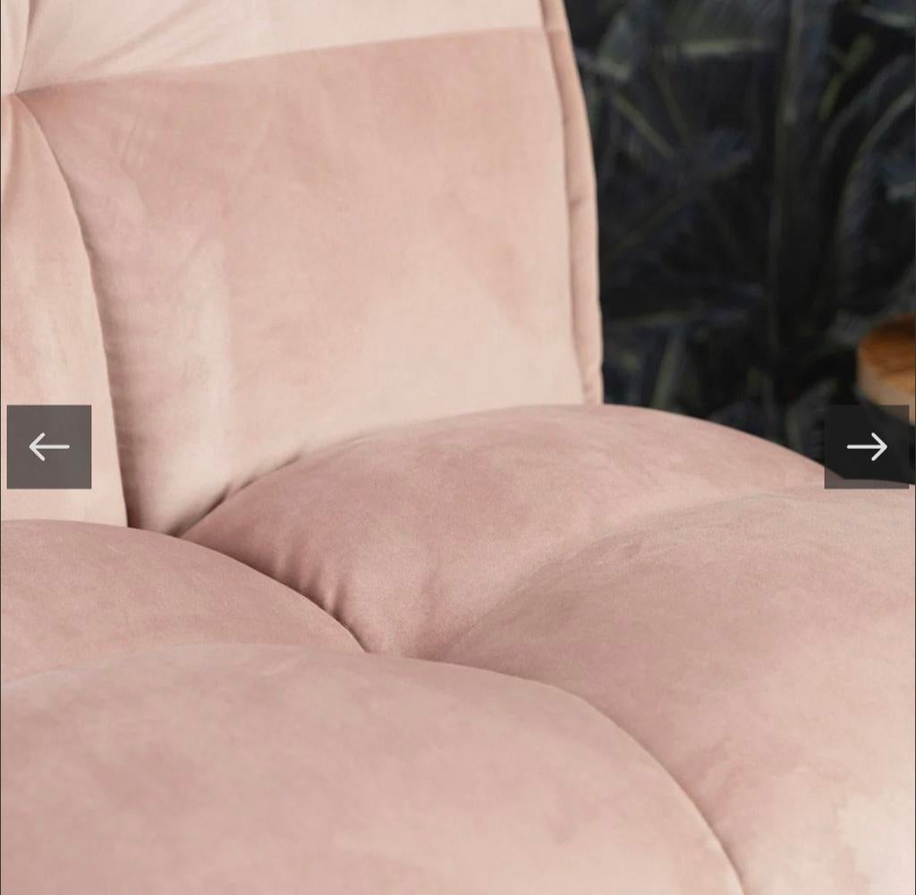 Velvet  Fauteuil Malaga roze stoel., Huis en Inrichting, Stoelen, Overige kleuren, Modern, Lounge, Ophalen of Verzenden, Zo goed als nieuw