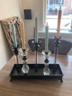 Kandelaar met ledkaarssen, Ophalen of Verzenden, Koper of Brons