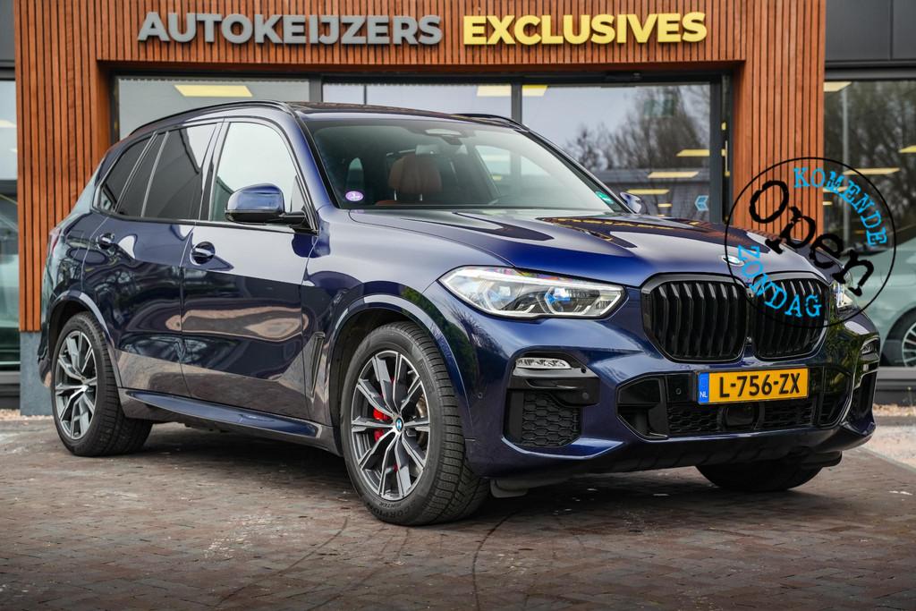BMW X5 xDrive45e High Executive Panodak Harman Kardon 360 Bo, Auto's, Gebruikt, 394 pk, Blauw, Lichtsensor