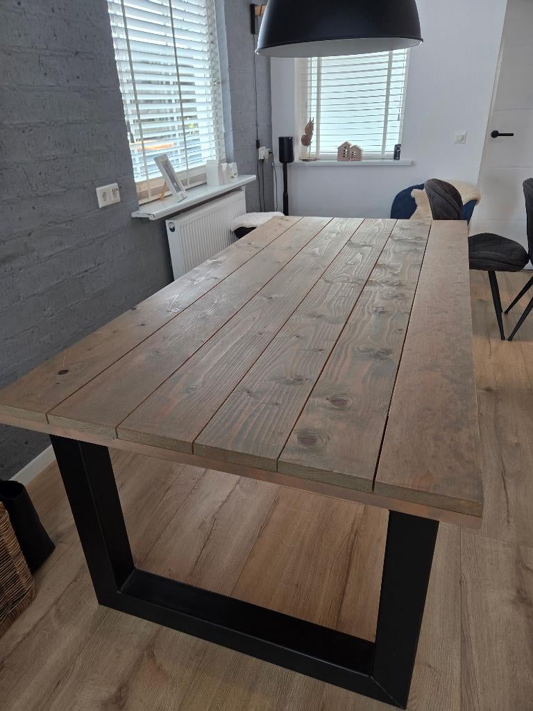 Eetkamertafel steigerhout, Huis en Inrichting, Tafels | Eettafels, Ophalen, Gebruikt, 50 tot 100 cm, Vijf personen of meer