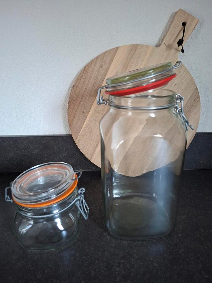 Weckpotten / voorraadpotten met beugelsluiting (2 stuks), Huis en Inrichting, Keuken | Keukenbenodigdheden, Gebruikt, Ophalen