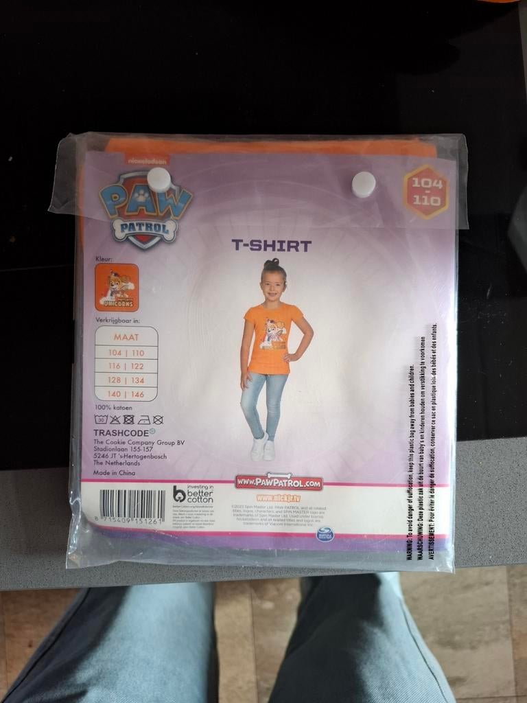 Nieuw Oranje Paw Patrol Shirt Maat 104/110, Kinderen en Baby's, Kinderkleding | Maat 104, Meisje, Nieuw, Ophalen of Verzenden
